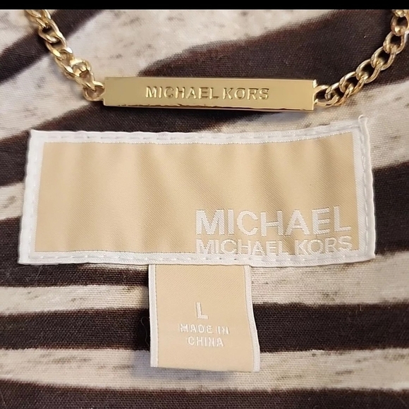 Michael Michael Kors Trench Coat Chocolate Zebra Stud Belt Midi Fall Designer - Picture 12 of 16